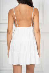 Abito Corto Balze con Spilla Sole