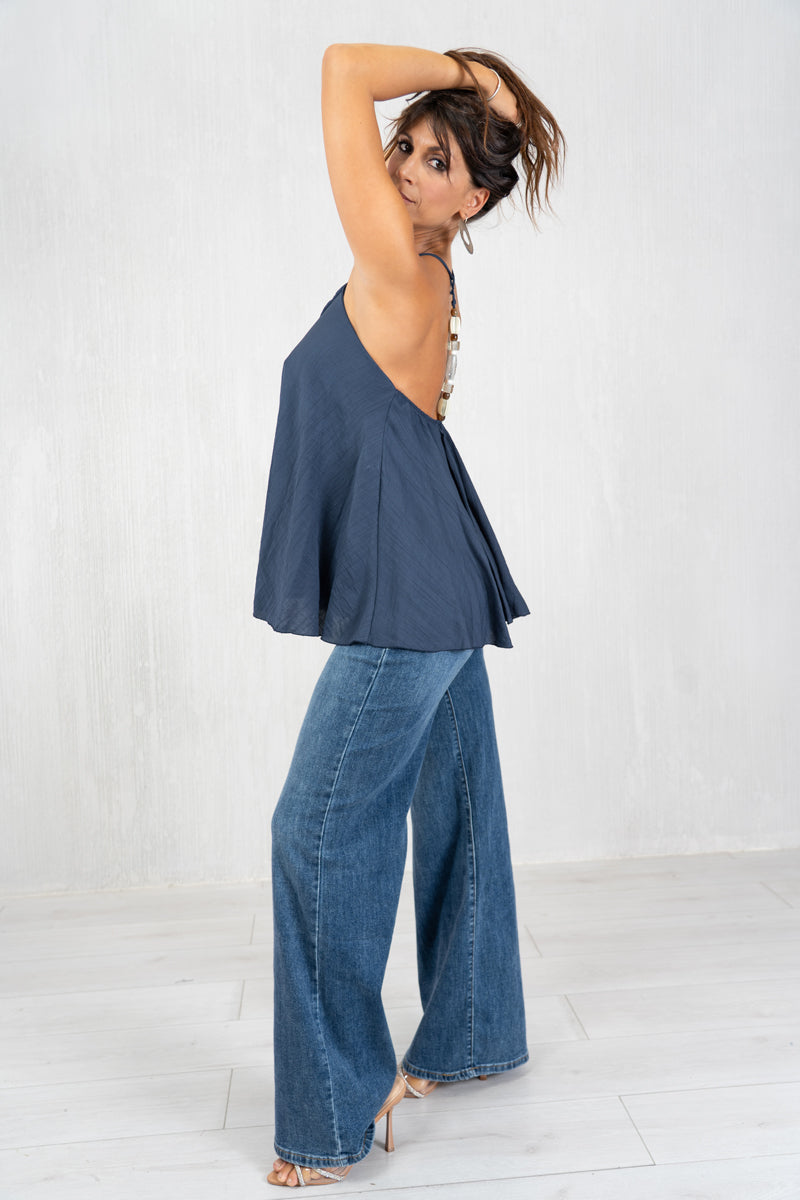 Top Crystal Back in viscosa leggera