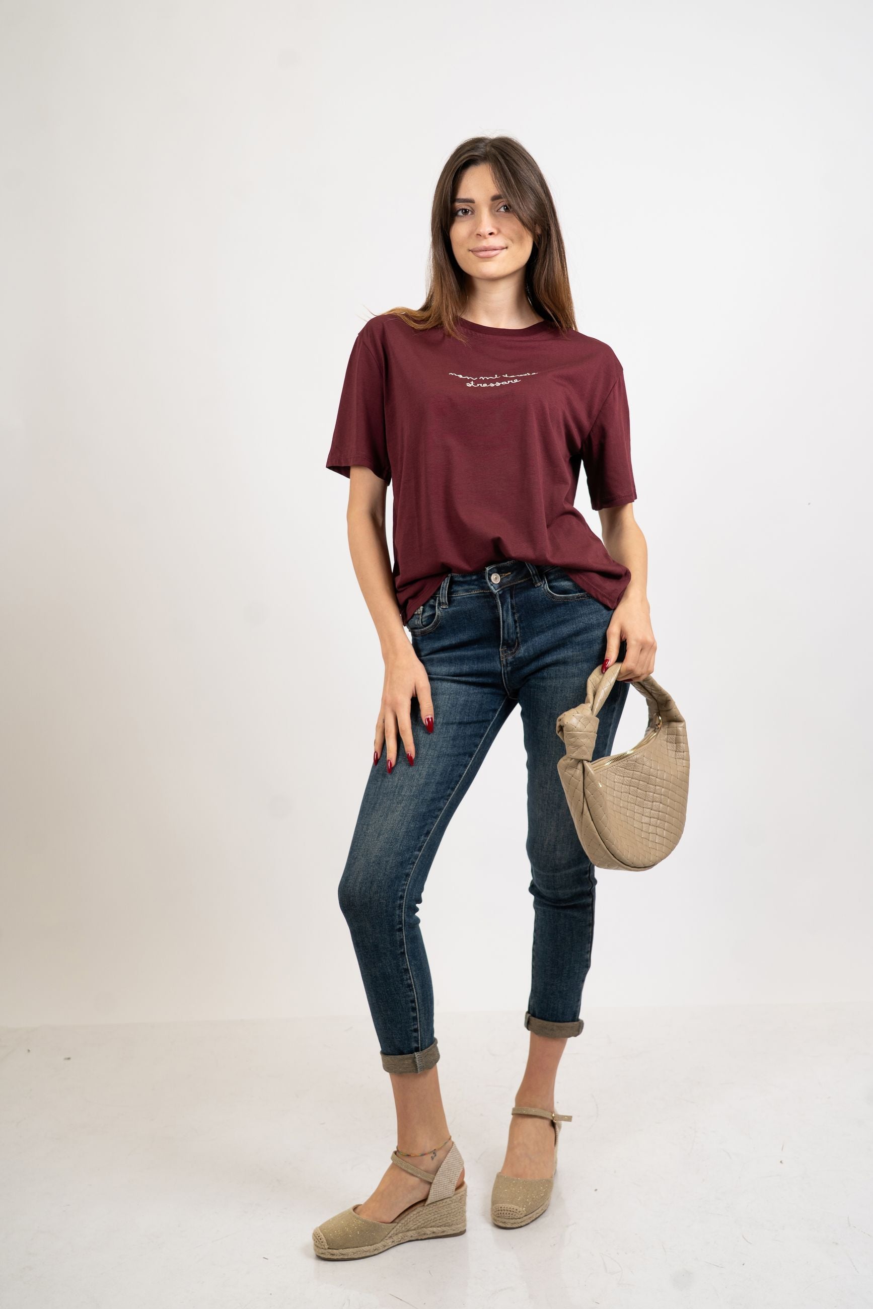 T-shirt scritta “Non mi dovete stressare”