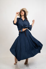 Camicia ampia effetto chambray con manica kimono.