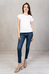 T-shirt in cotone con scritta No Vabbé