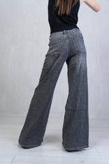 Jeans flare soft-touch grey wash
