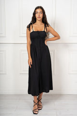 Abito lungo bustier in tela leggera con spalline regolabili Amalfi
