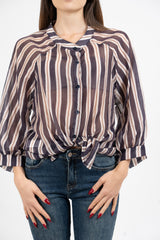 Camicia ampia rigata in lyocell velato.