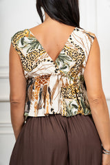 Top Fantasia Safari Royale in 100% Viscosa Made in Italy