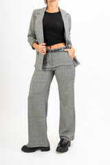 Pantalone dritto in viscosa principe di Galles