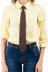 Cravatta con zip regolabile effetto camoscio