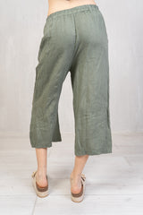 Pantagonna in 100% lino con elastico in vita