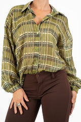 Camicia in georgette velata ShineCheck con lurex