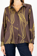 Camicia Green Waves in tela rasata