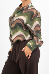 Camicia velata in Tencel fantasia WaveMotion