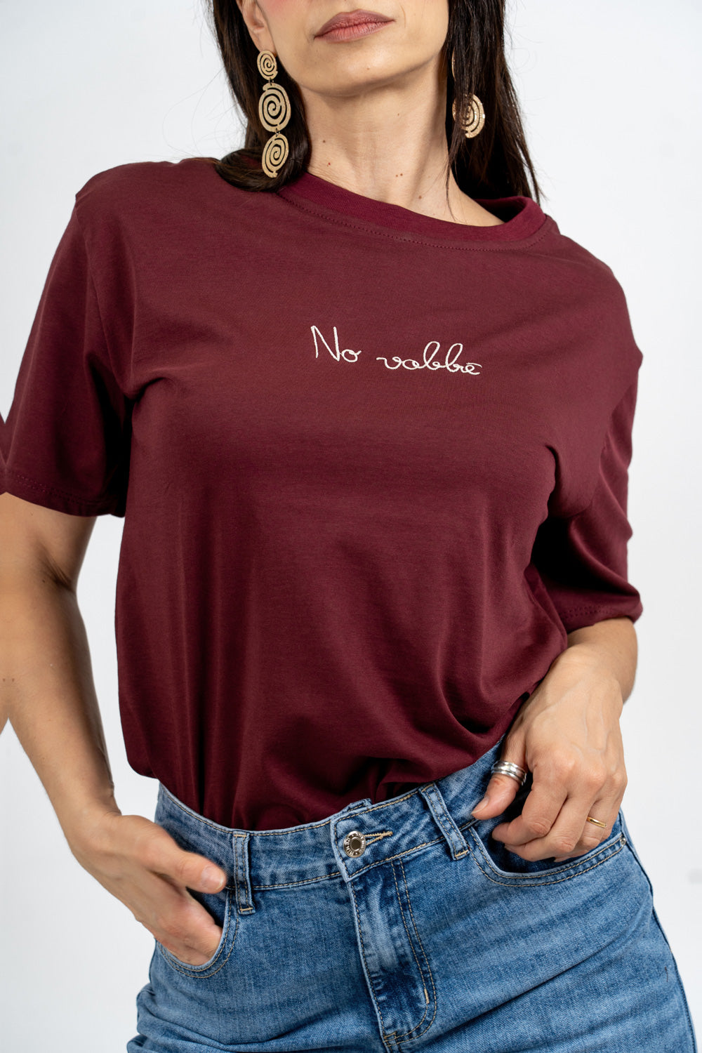 T-shirt scritta cotone “No Vabbè”