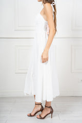 Abito lungo bustier in tela leggera con spalline regolabili Amalfi