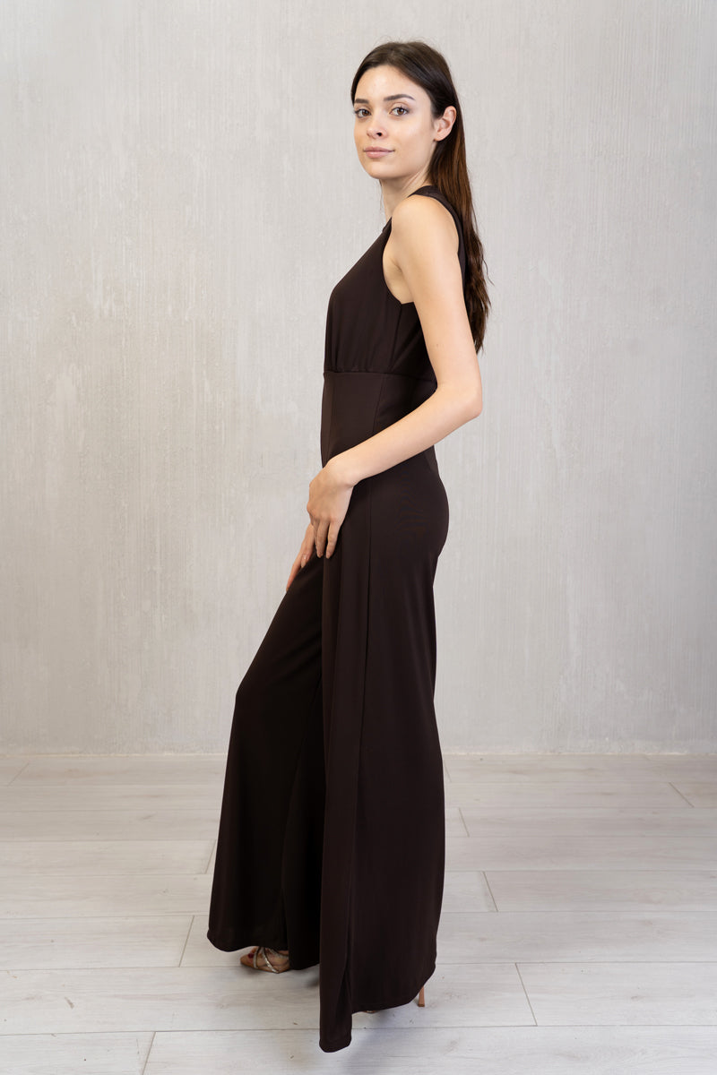 Tuta Elegance Borgogna con Goccia e Gamba Palazzo