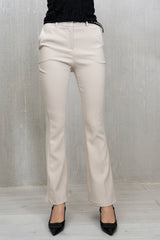 Pantalone flare in tessuto tecnico elasticizzato Beige