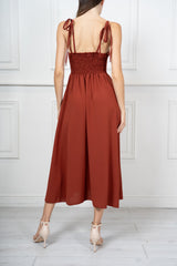 Abito lungo bustier in tela leggera con spalline regolabili Amalfi