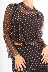 Maglia trasparente effetto palloncino DotBloom con top interno