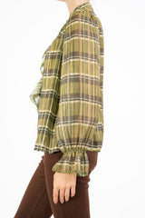 Maglia ShineCheck in georgette con rouche e lurex