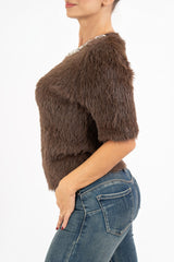 Maglia FurGlam con girocollo gioiello