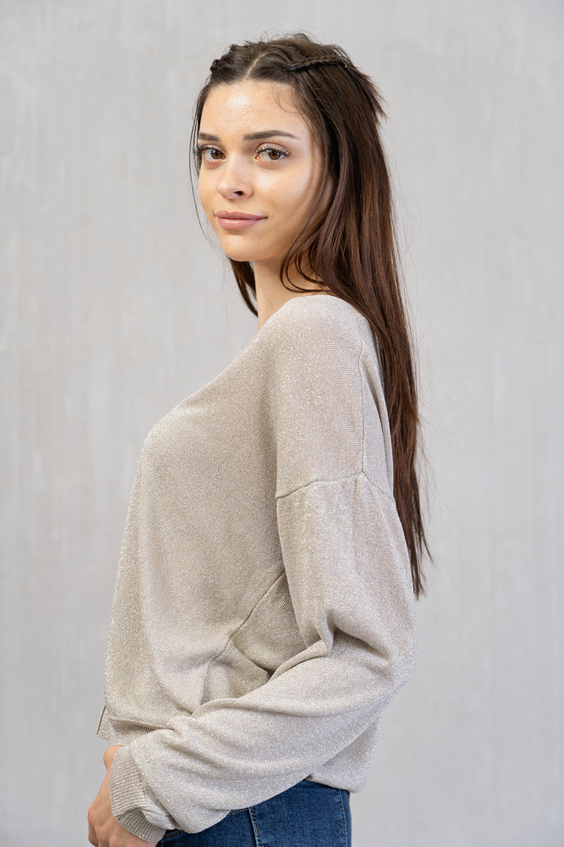 Cardigan leggero con filo lurex