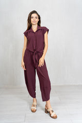 Camicia annodata con maniche corte