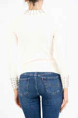 Maglia Shine con strass su collo e polsi