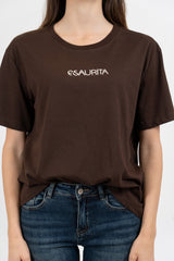 T-shirt scritta cotone “ESAURITA”.