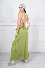 Completo Donna Top Crop e Gonna Pareo Lunga in Misto Viscosa