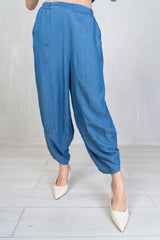 Pantalone Arabesk in tessuto Lyocell chambray