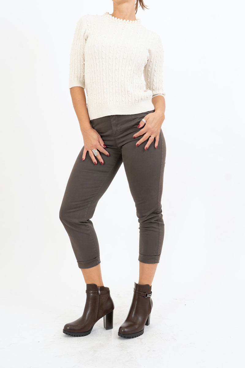 Maglia Chic a Trecce con Perle