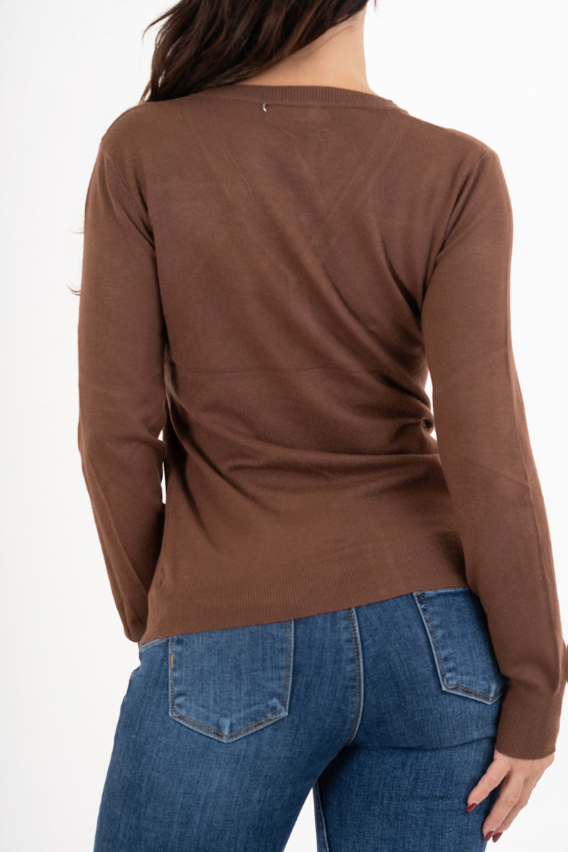 Cardigan in maglia fine con bottoni