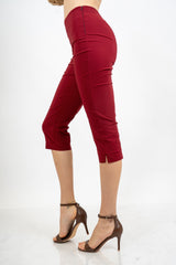 Pantalone Capri elasticizzato con spacchetto