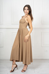 Abito lungo bustier in tela leggera con spalline regolabili Amalfi