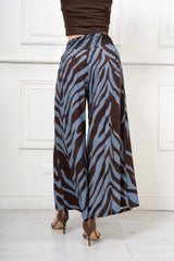 Pantalone Palazzo Fantasia Savana Zebra in 100% Viscosa Made in Italy