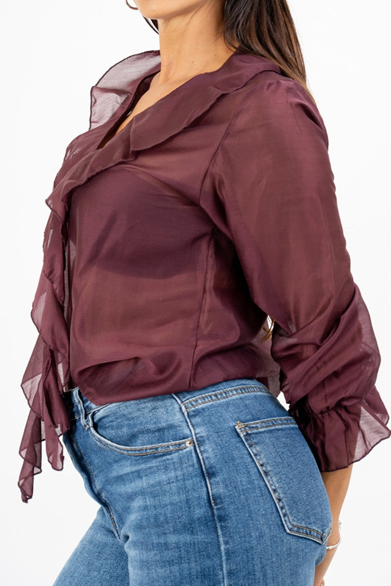 Blusa Tencel Ruffle.