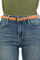Cintura Slim con Fibbia Metallica