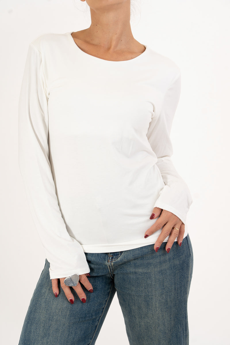 Maglia Dream Soft Touch in viscosa con girocollo ampio