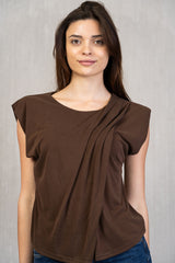 Maglia asimmetrica in misto viscosa