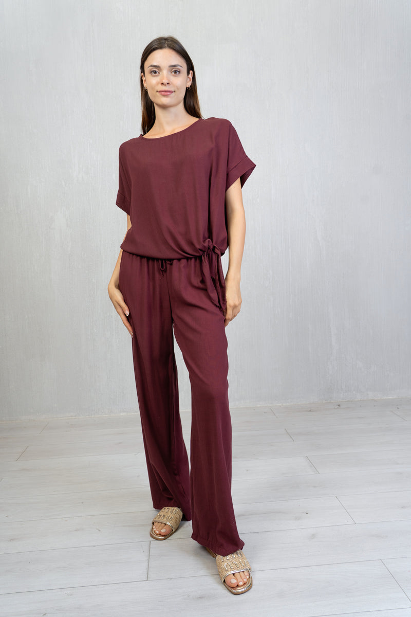 Maglia con nodo in tela di viscosa