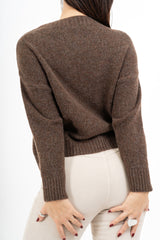 Maglione girocollo con scritta “Non vi sopporto più!” in misto lana Made in Italy