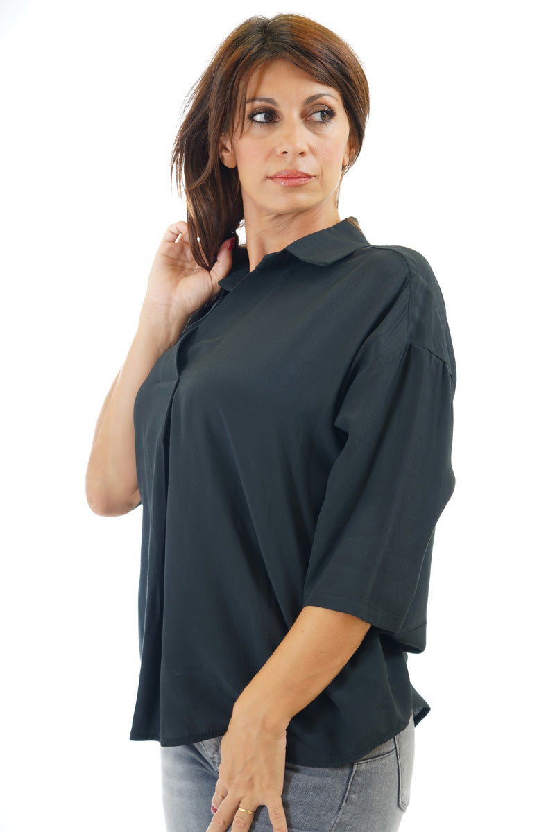 Maglia camicia viscosa over