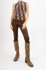 Maglia smanicata drappeggiata fantasia Urban Check