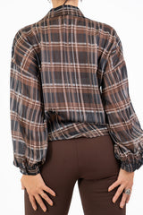 Camicia in georgette velata ShineCheck con lurex