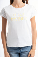 T-shirt ricamata “Bella e Impossibile”