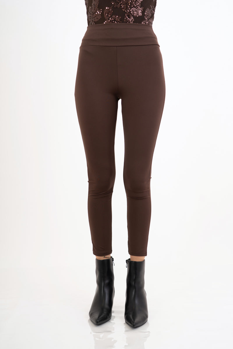 Leggings a vita alta in maglina elasticizzata