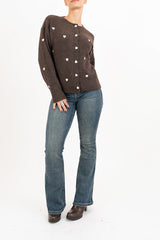 Cardigan SweetHeart in misto lana con ricami a cuore