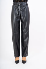 Pantalone High Waist in Finta Pelle