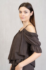 Maglia spalla scoperta in cotone