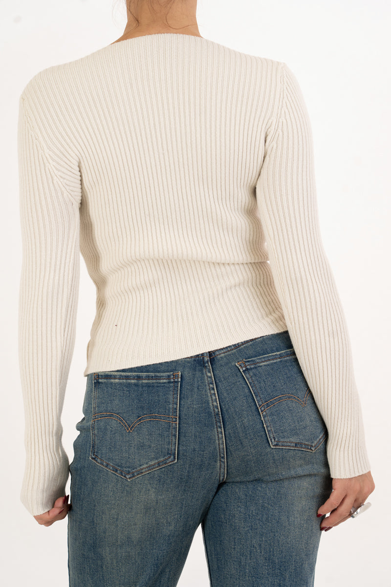 Cardigan Lace Gold in costina con pizzo