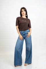 Jeans palazzo denim leggero comfort fit.